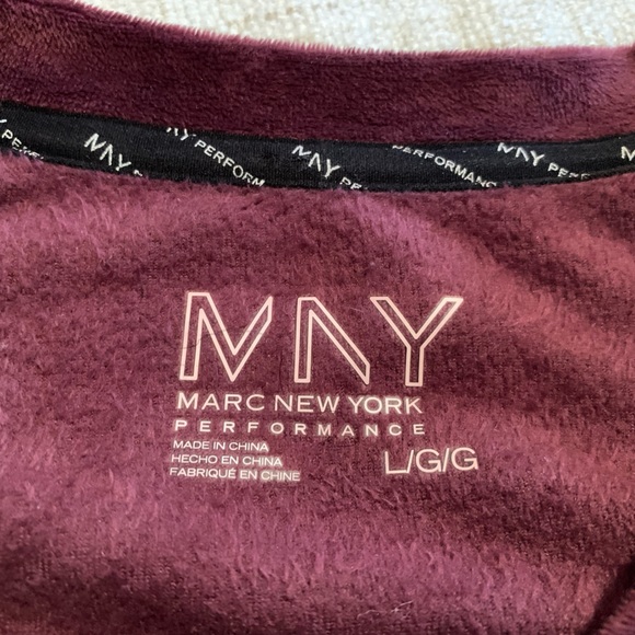 Marc New York maroon velour/stretchy velvet sweatshirt top size Large - Picture 2 of 6